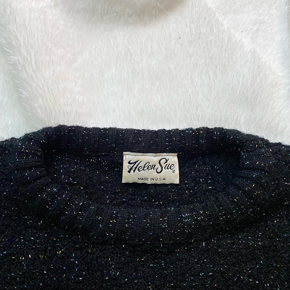 Vintage Rainbow Shimmer Thread Pullover Sweater - image 2